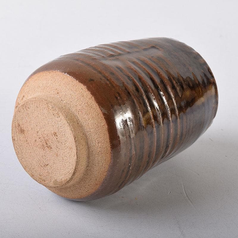 茶道具　膳所焼　陽炎園造　淡海ぜぜ　茶入　仕覆付　時代箱　V　8210