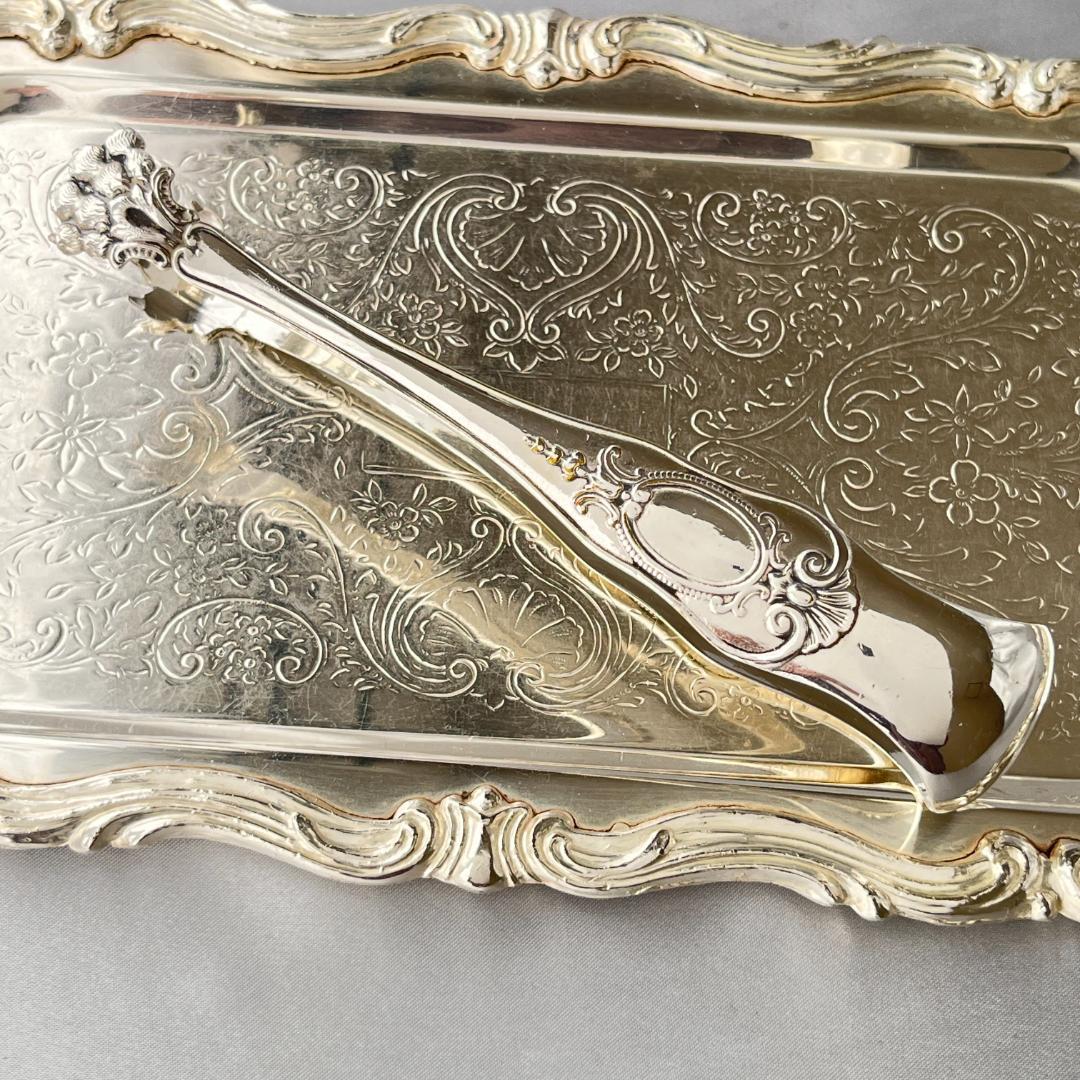 【仏蘭西】ライオン脚のトング【シルバープレート】 16cm