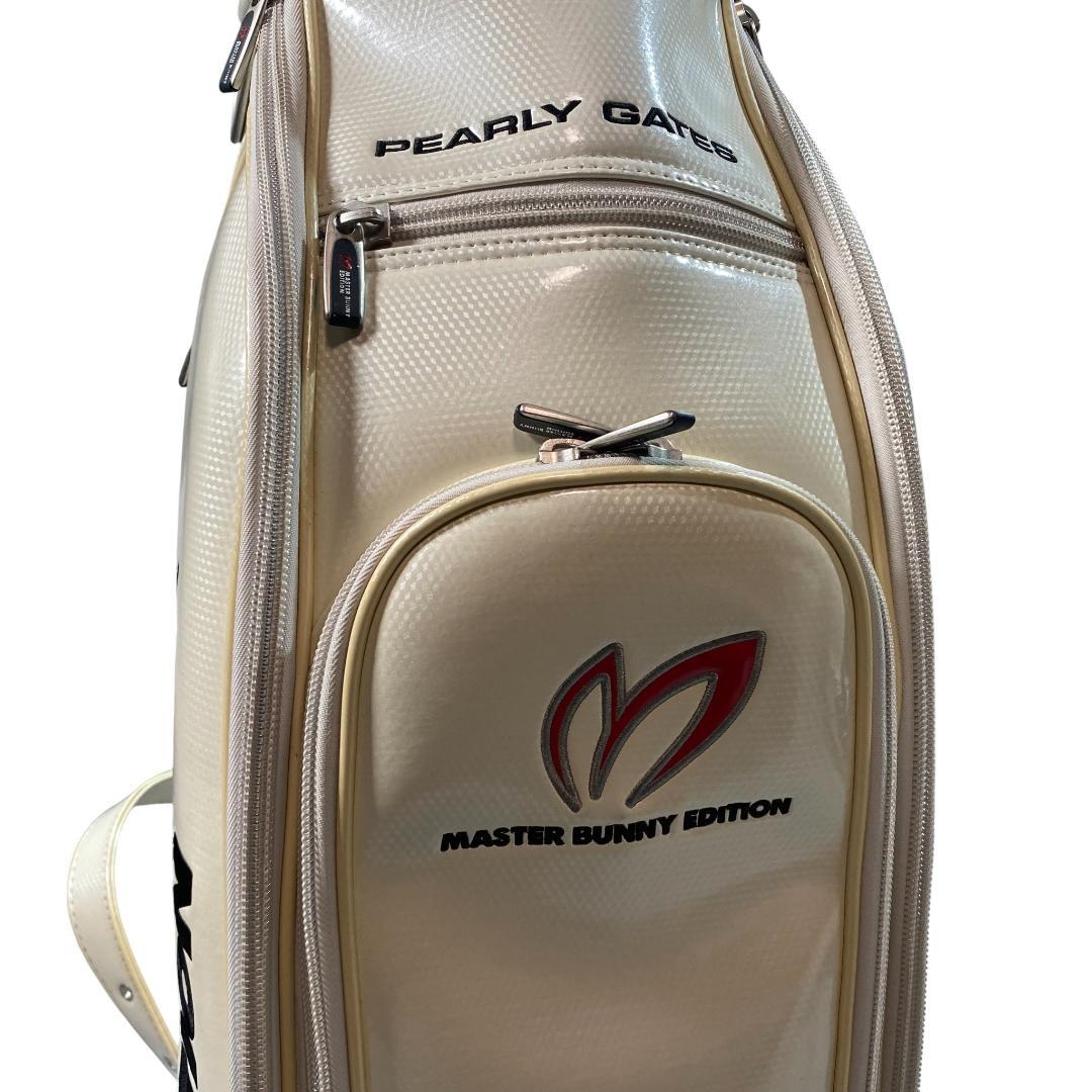 パーリーゲイツ×マスターバニー フード付き キャディバッグ ホワイト ゴルフ