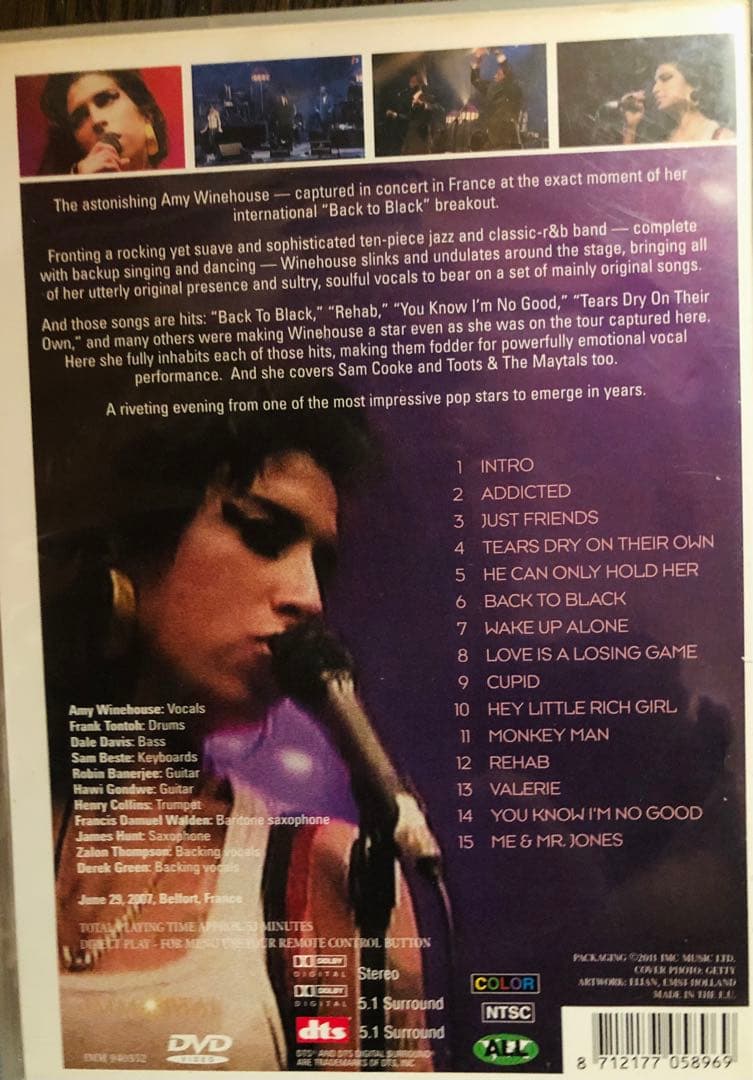 ⚫️Amy Winehouse Franceでライブ収録DVD￼.