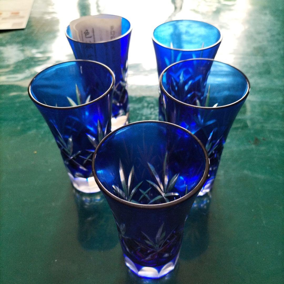 薩摩切子・色被せ切子５個セット