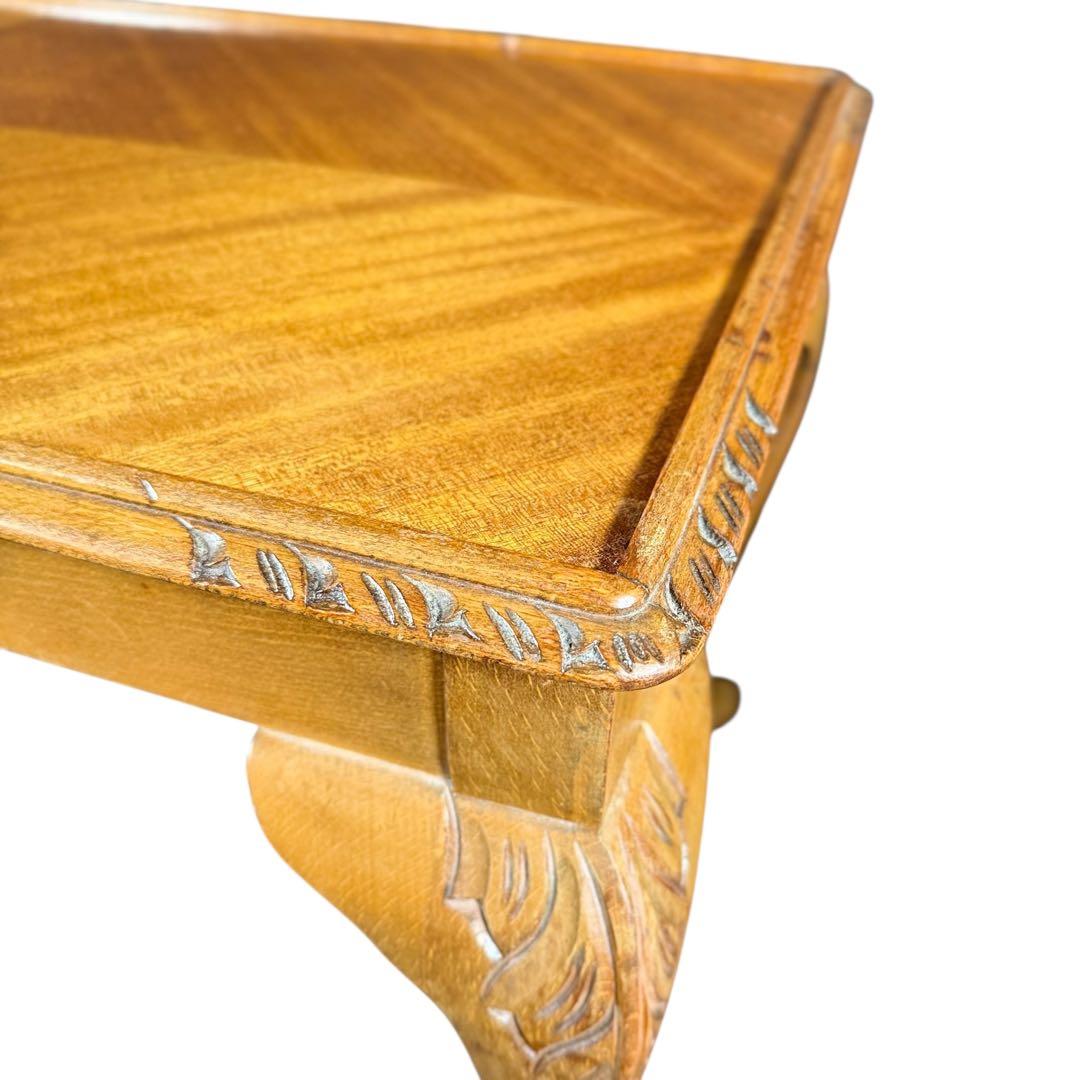 HR754 【ビンテージ】イギリス　英国　アンティーク　ガラストップローテーブル