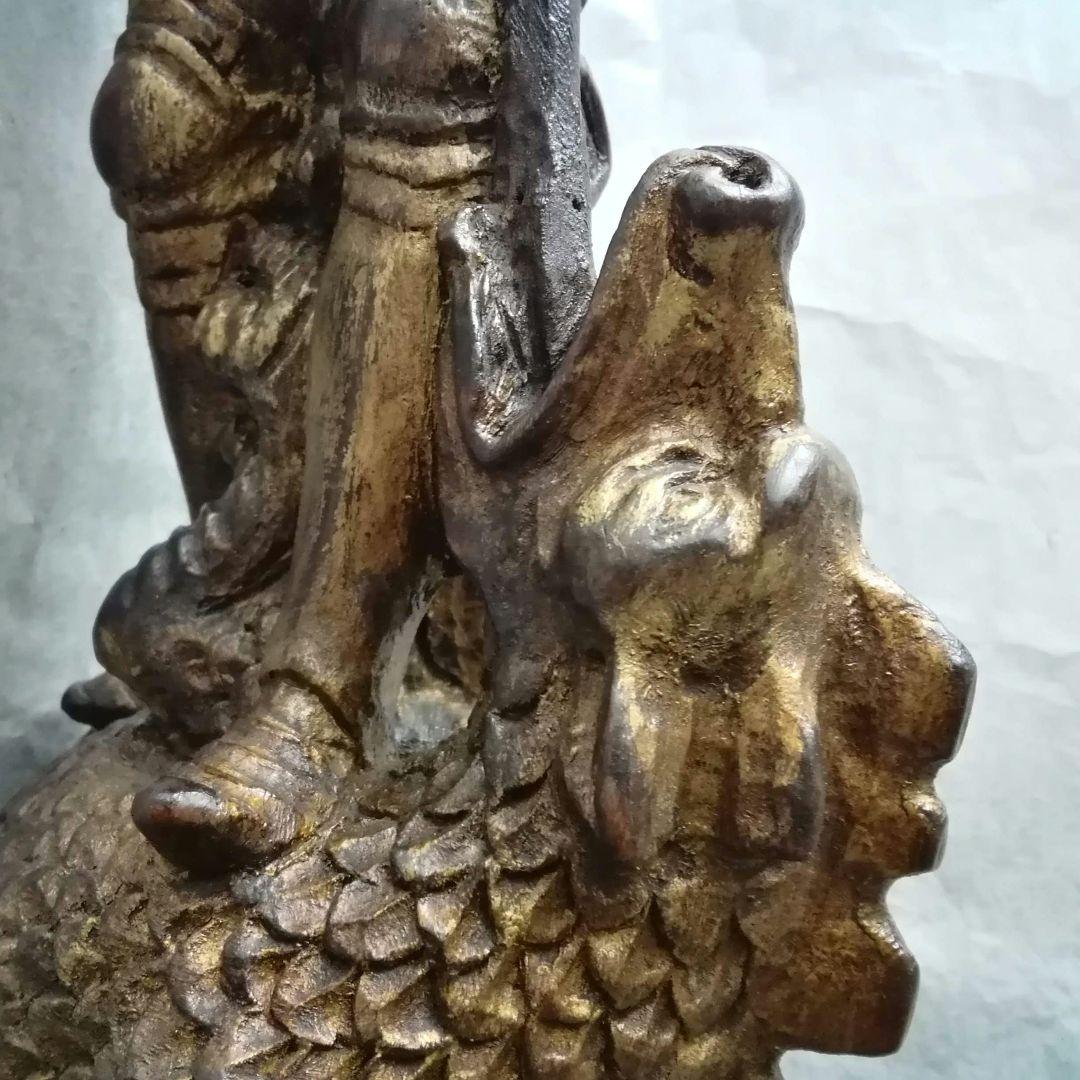 逸品　聖ジョージの竜退治　木彫金彩色聖人像　スペイン　19世紀　キリスト