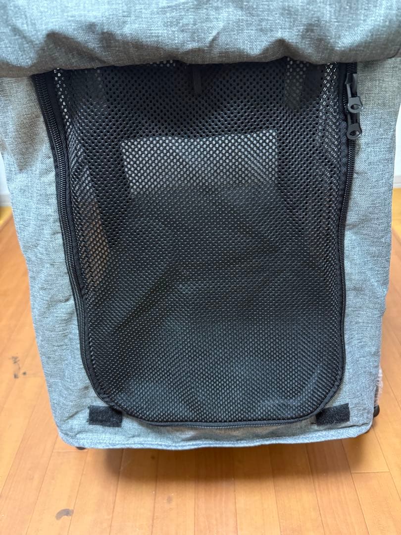 【最終価格】ワンタッチ　折りたたみペットカート グレー