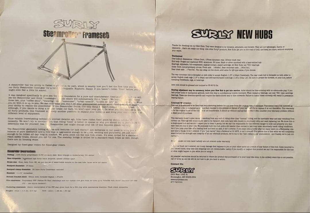 Surly steamroller ピストバイク