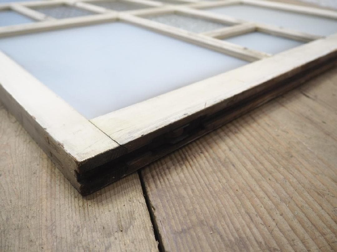 H122,5cm×W89cm ◆アンティーク◆レトロな洋館の古い木枠ガラス戸