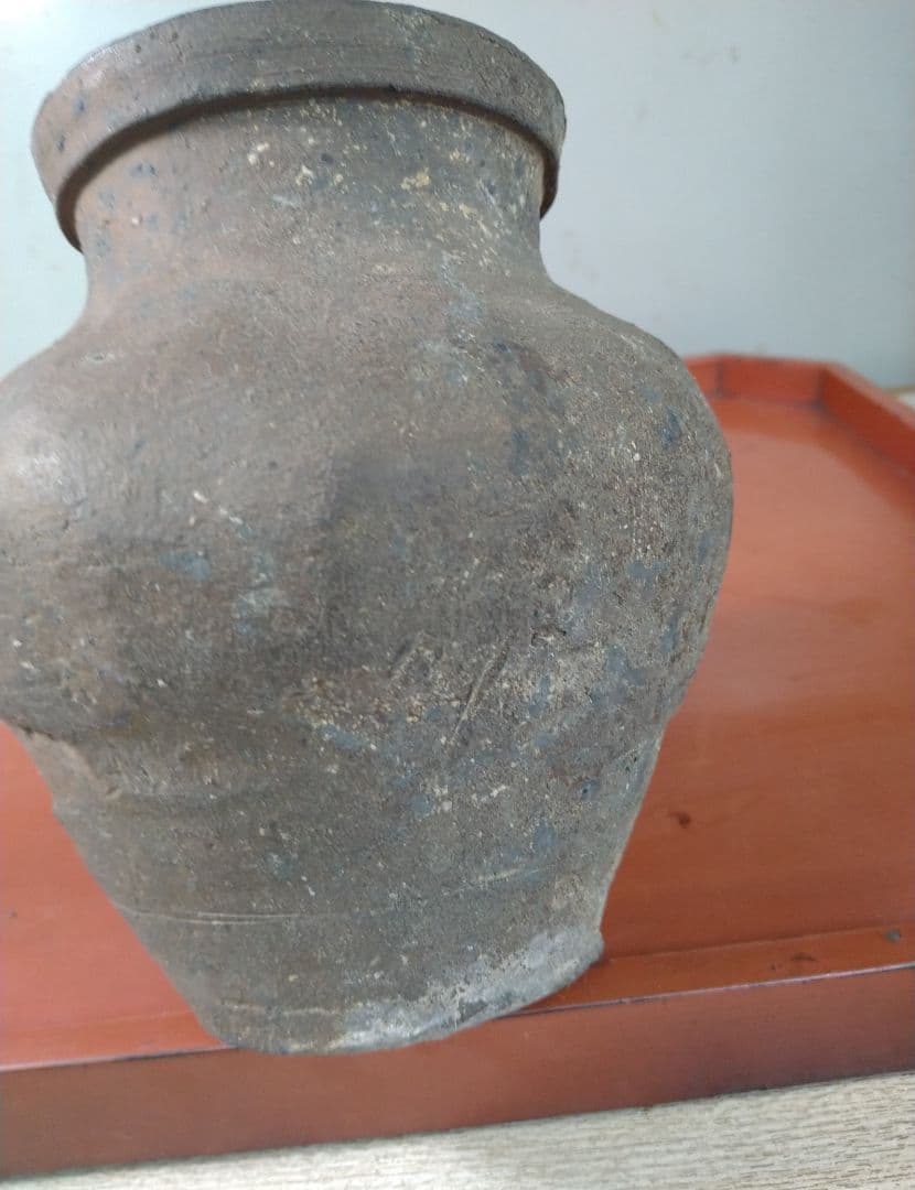 古越前加賀一筋蹲る壺 鎌倉時代 R132