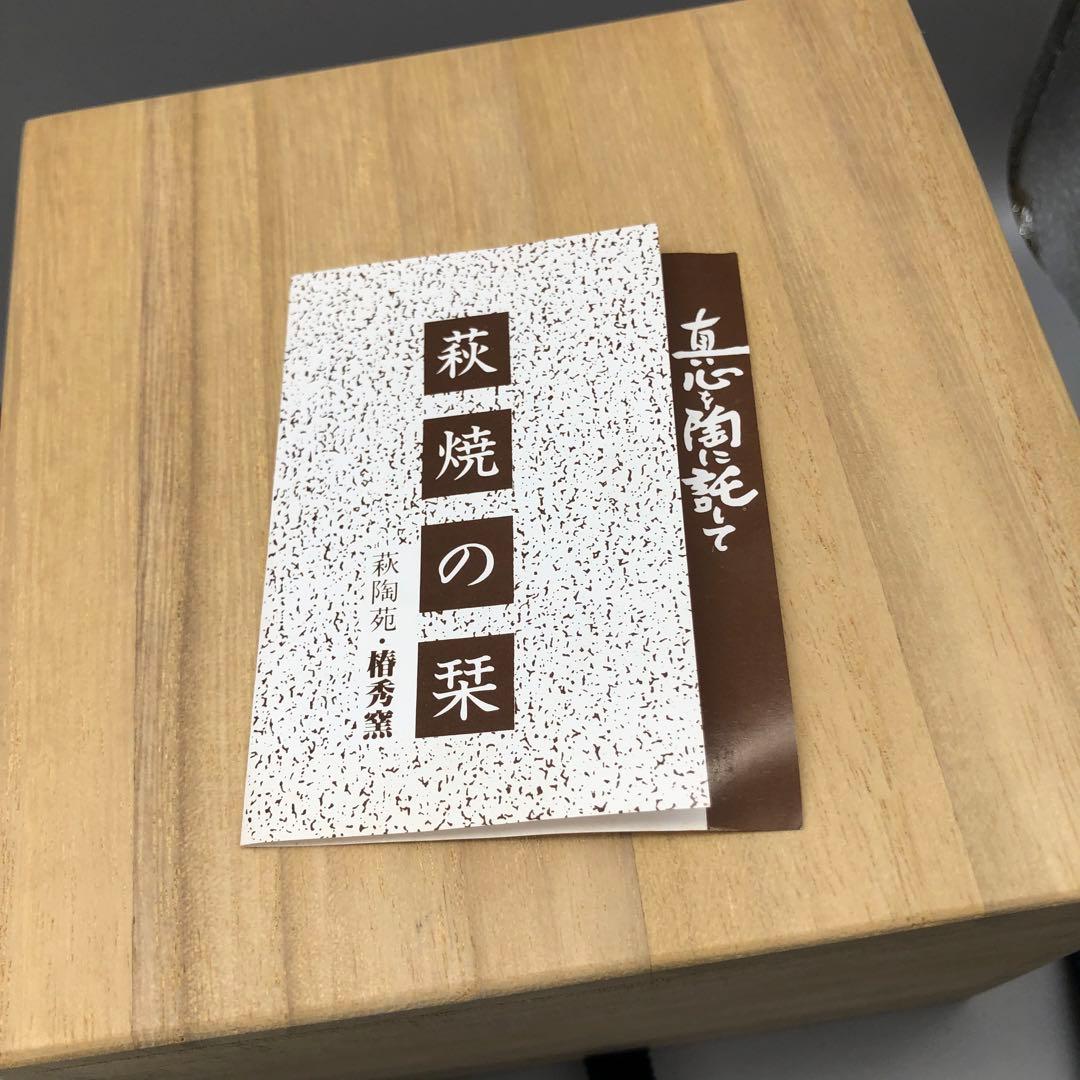 新品未使用木箱入り萩陶苑椿秀窯お茶碗12cm伝統工芸萩焼白萩骨董品茶道具