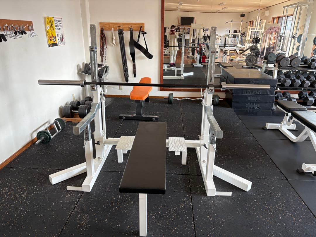 BULL バーベルラック 調整可能 ベンチ付き