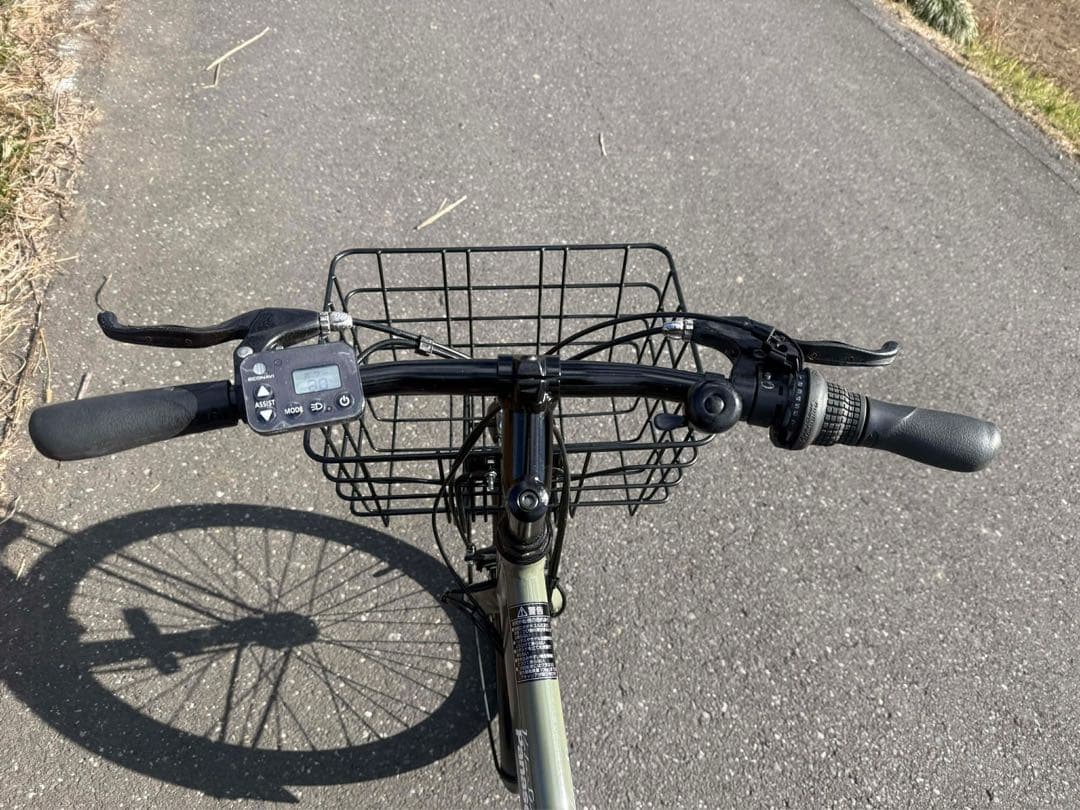 パナソニック製の青色の電動アシスト自転車