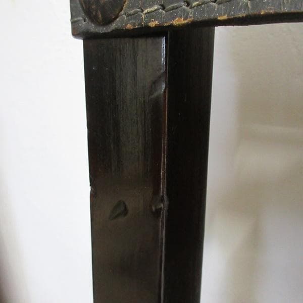 イギリス アンティーク 家具 ホールチェア リアルレザー 椅子 イス 4771d