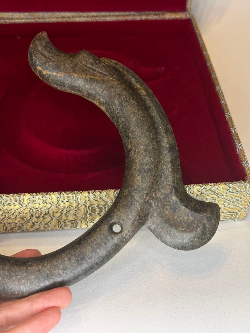 中国 春秋戦国時代 古玉 玉石 龍頭形 吊飾り アンティーク