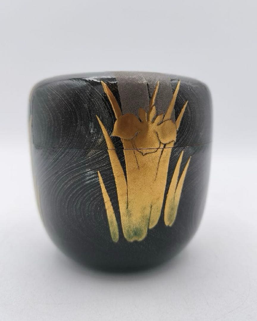 c857 大棗　八ツ橋蒔絵 堀之内宗完書付 加州 大井好雲斎造 木箱 茶道　古物