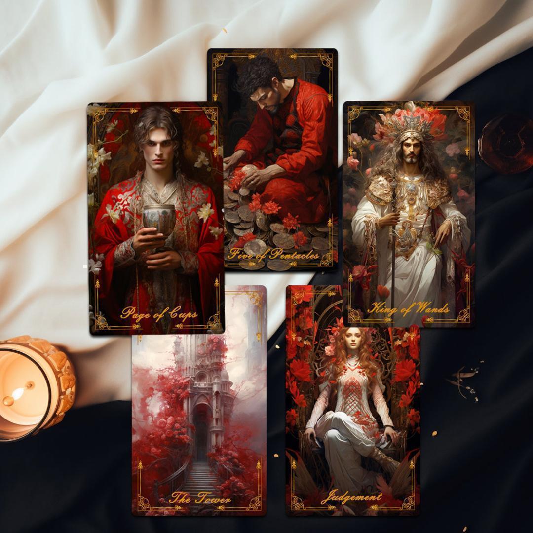 【正規品タロットカード】超美麗✨バラのデッキ✨レッドローズタロット