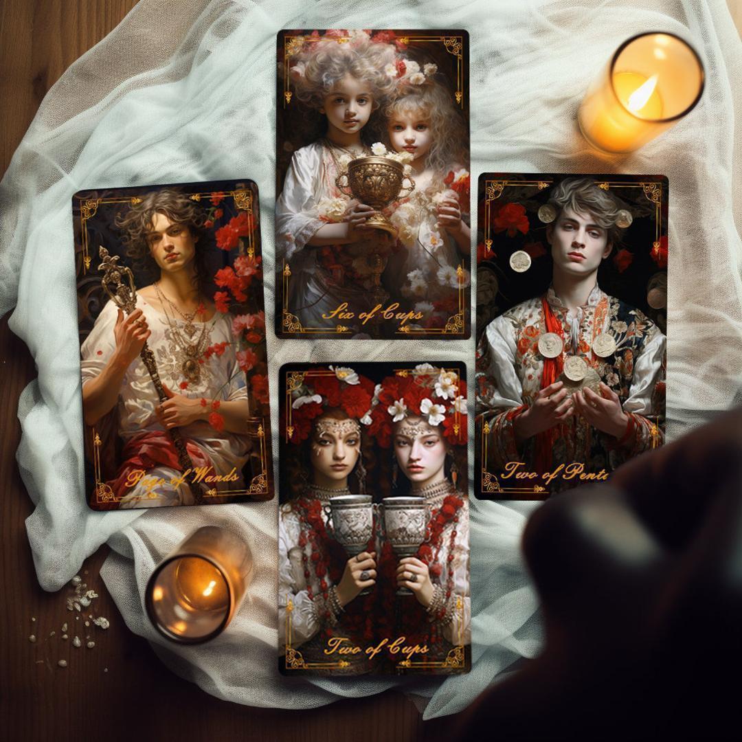 【正規品タロットカード】超美麗✨バラのデッキ✨レッドローズタロット