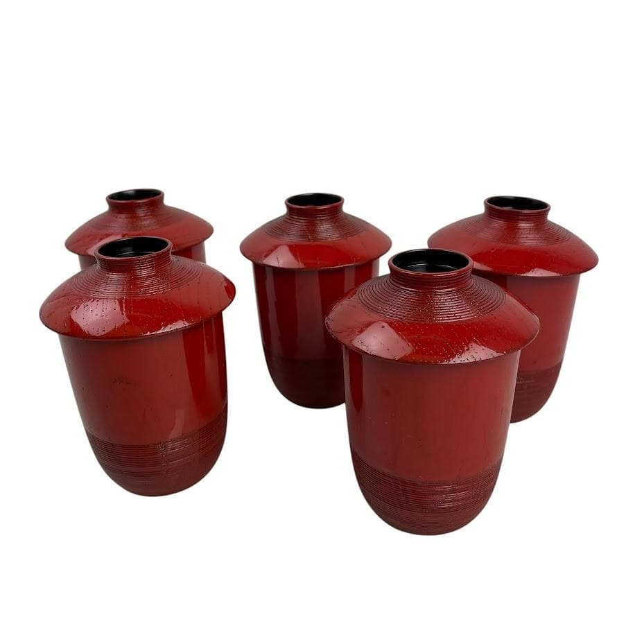 極美品●辻石斎●名品 利休形 懐石揃物五客 塗師 茶懐石道具セット 骨董・古美術