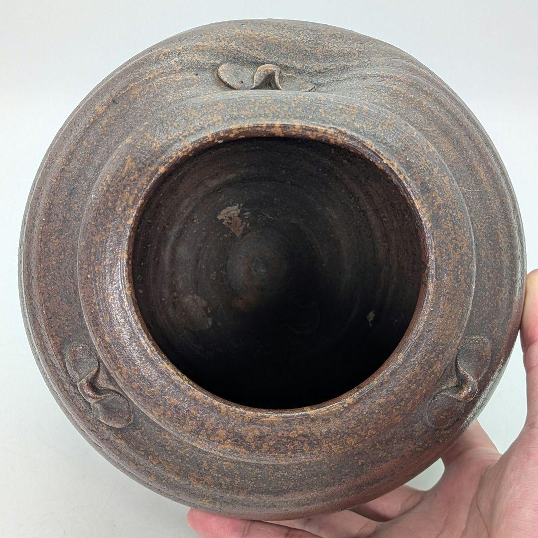 明治～昭和初期 備前焼 三耳壺 三耳壷 花瓶 花入 花器 フラワーベース 置物