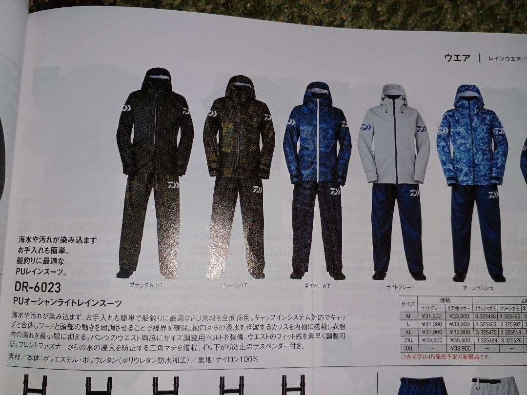 PUオーシャンライトレインスーツ　2XL