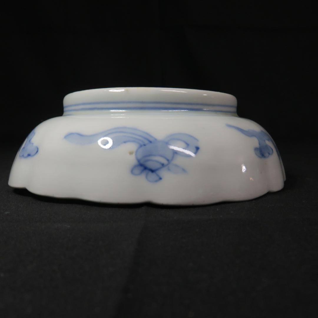 なます皿 色絵付 江戸 花唐草 花文様 桐 角富 宝 蛇の目高台