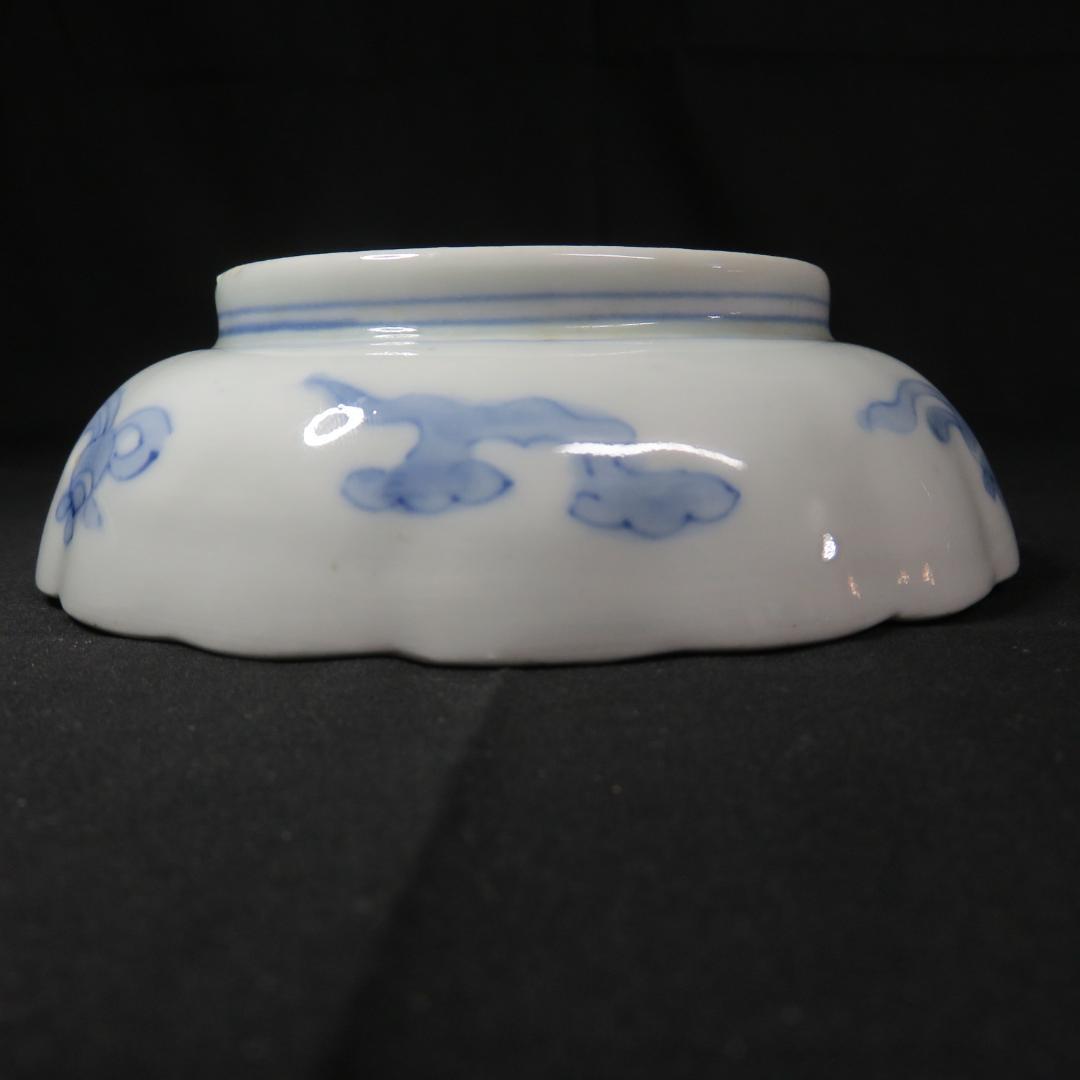 なます皿 色絵付 江戸 花唐草 花文様 桐 角富 宝 蛇の目高台