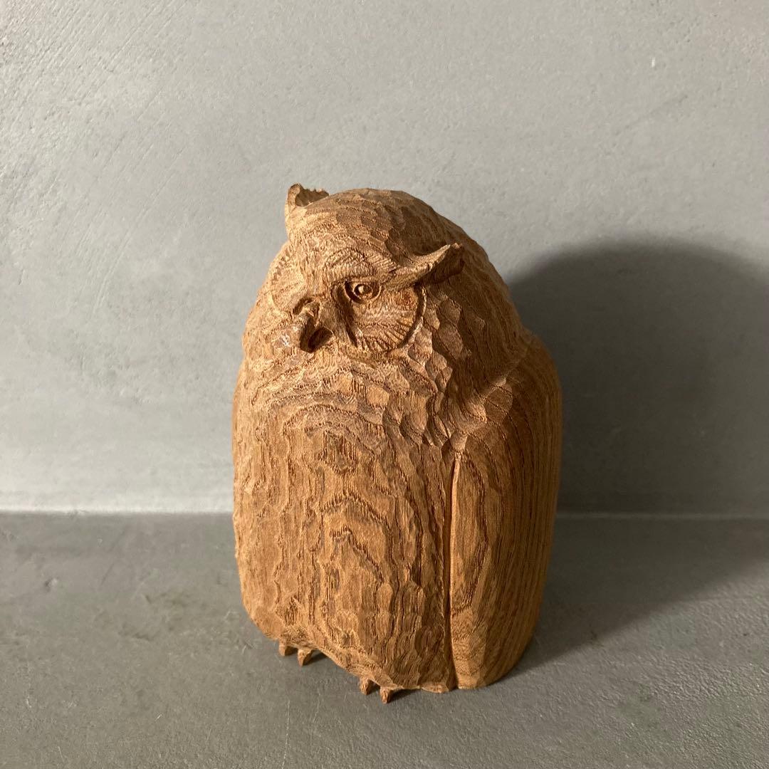 金岡茂幸 フクロウ ミミズク 彫刻 木彫り