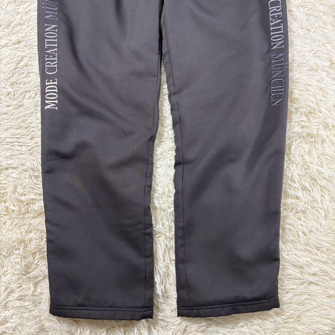 MCM ジャージ セットアップ ロゴ刺繍 フリース裏地 グレー M アーム刺繍