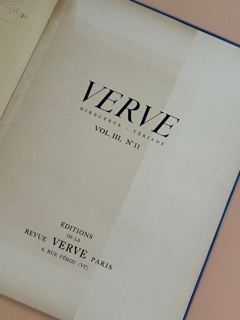 希少 高級美術誌 verve No.11 1945年発行 フランス リトグラフ