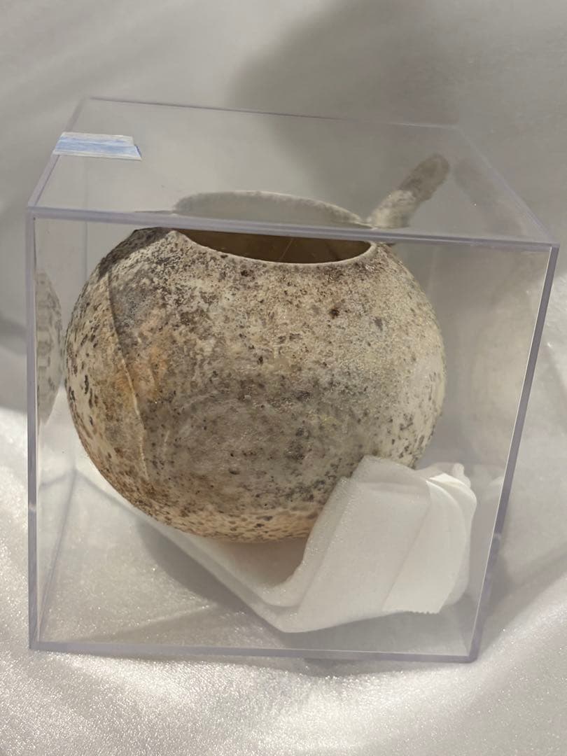 専用ケース付　作家もの　月面の様な陶磁器の茶道具　酒器　蓋の無い注器