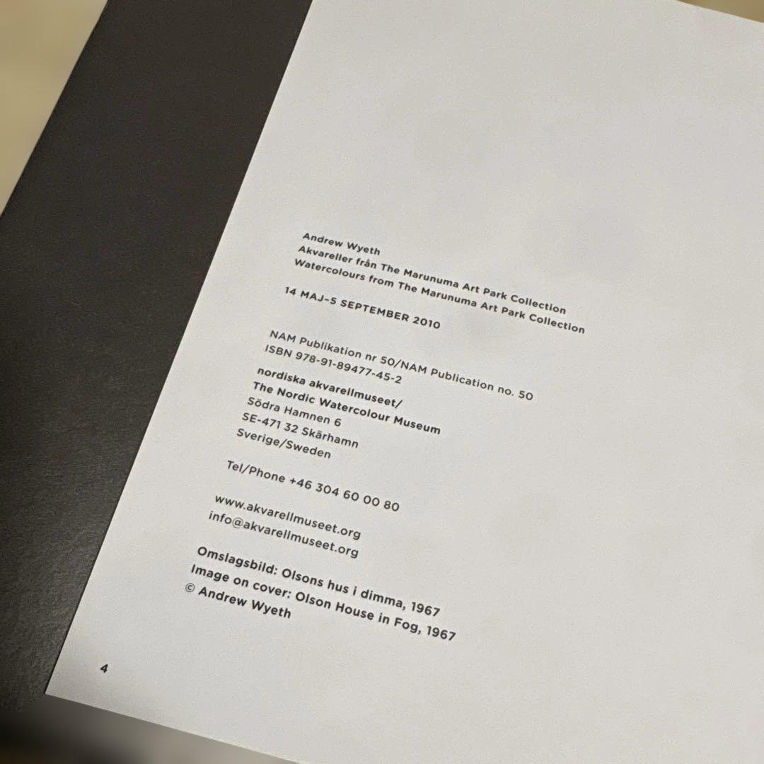 アンドリュー・ワイエス 北欧展カタログ Marunuma Art Park