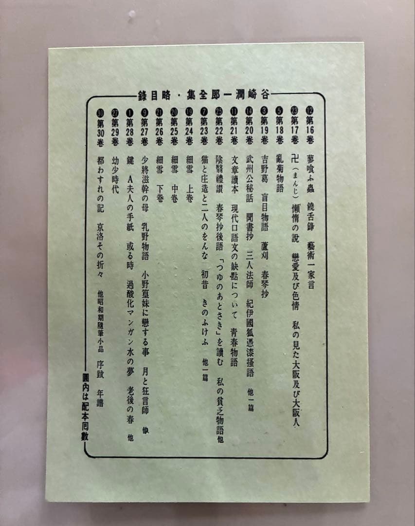 お値下げ・谷崎潤一郎全集・全30巻・中央公論社・昭和33年〜