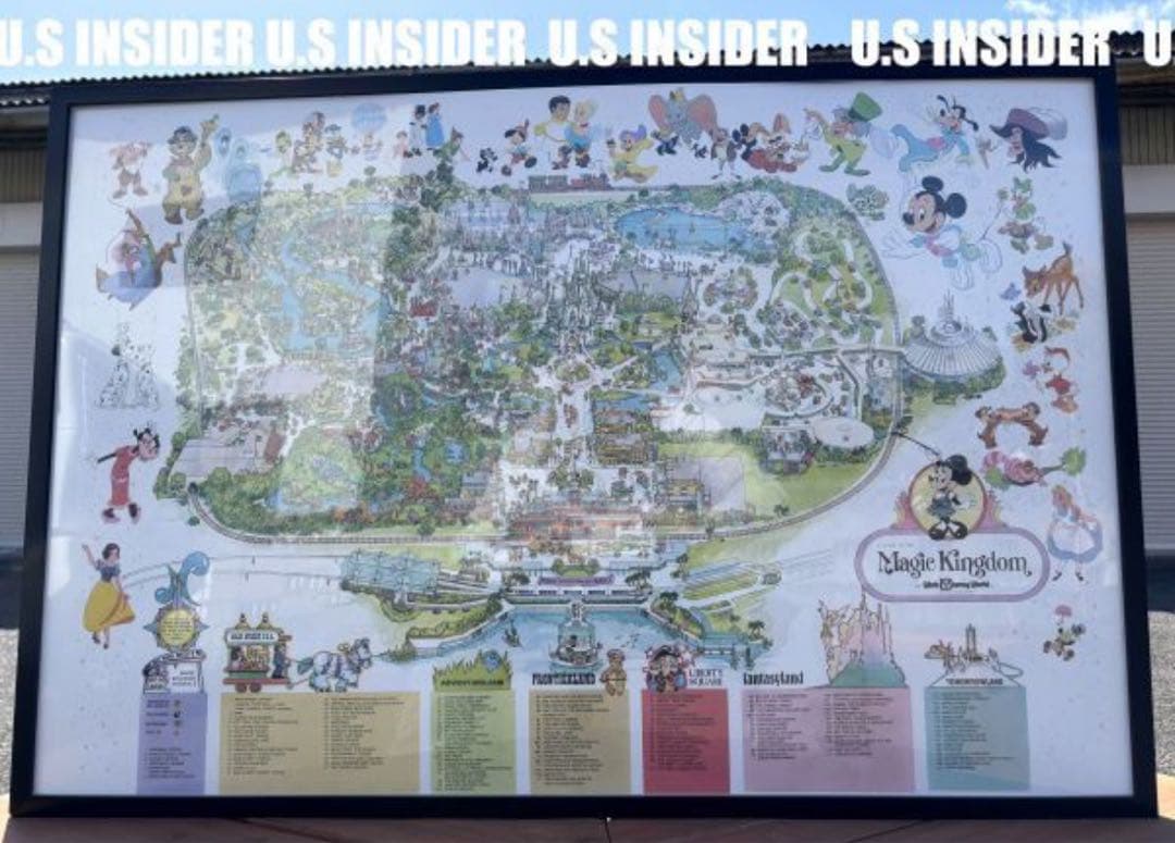 1987年　ディズニーランド園内マップ　額入り大型94cm　岐阜より迅速発送