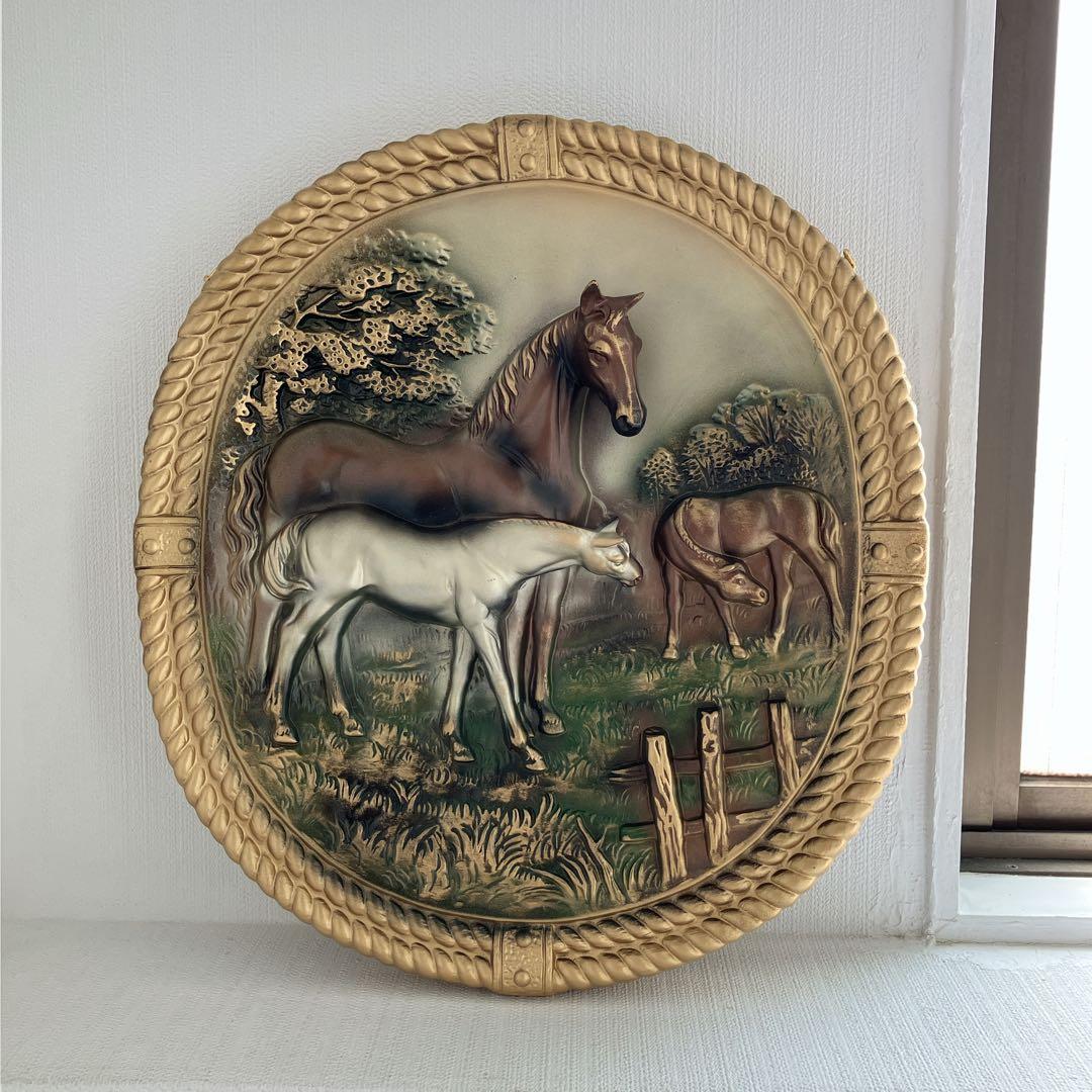 馬の立体壁掛けアート 装飾額　装飾品　ヴィンテージ