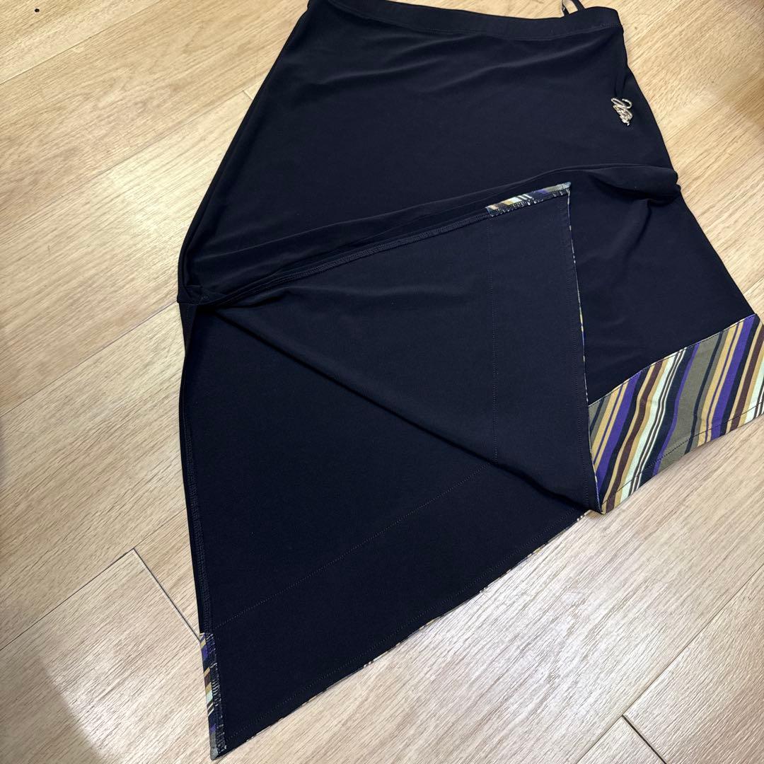 6120★ジャンティ★M 黒 ストライプ セットアップ 社交ダンス