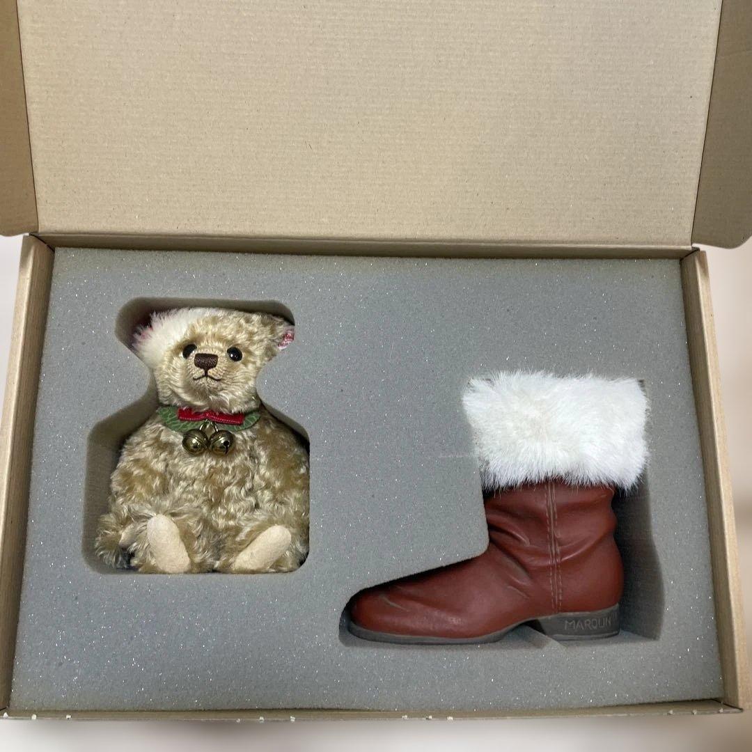 新品　シュタイフ　Steiff Teddy Bear in Boot クリスマス
