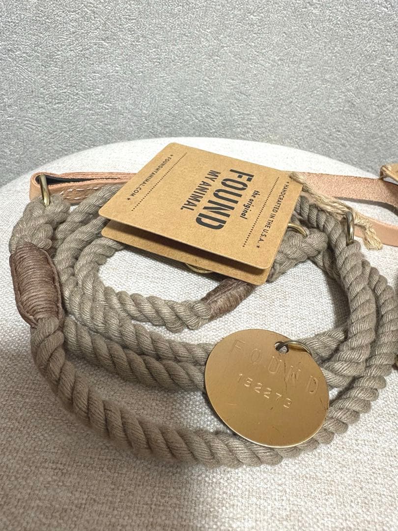 新品★ファウンドマイアニマル ★ダークタン　リード　カラー　セット　S 首輪