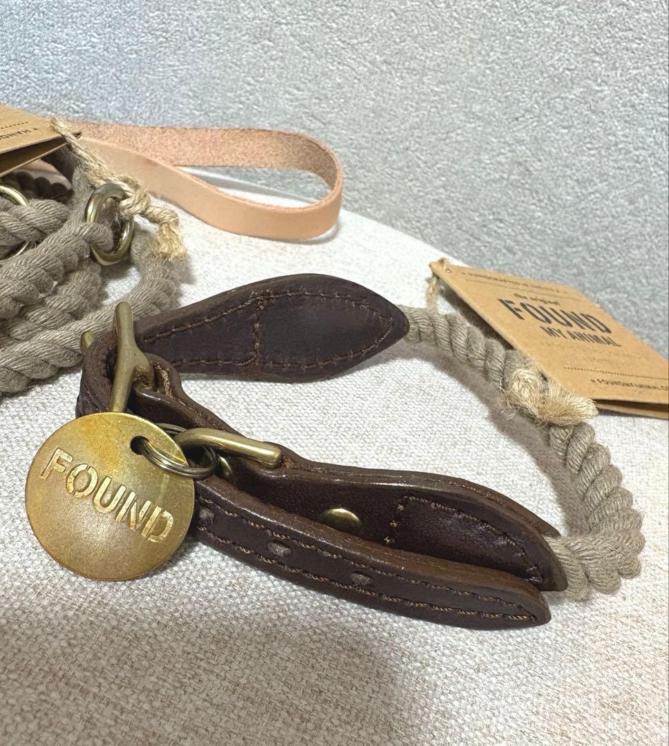 新品★ファウンドマイアニマル ★ダークタン　リード　カラー　セット　S 首輪