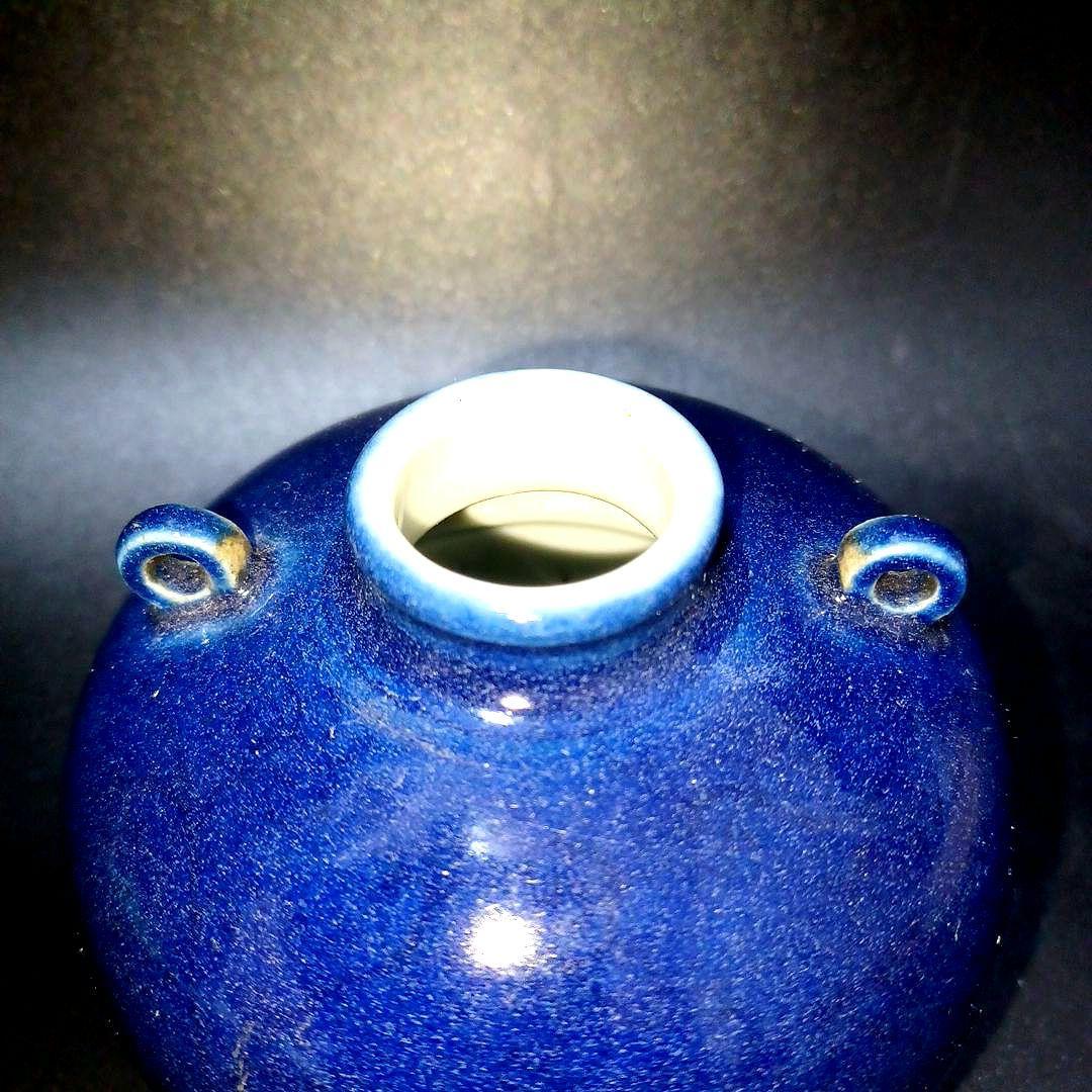 明　瑠璃釉双糸壺　中国古美術