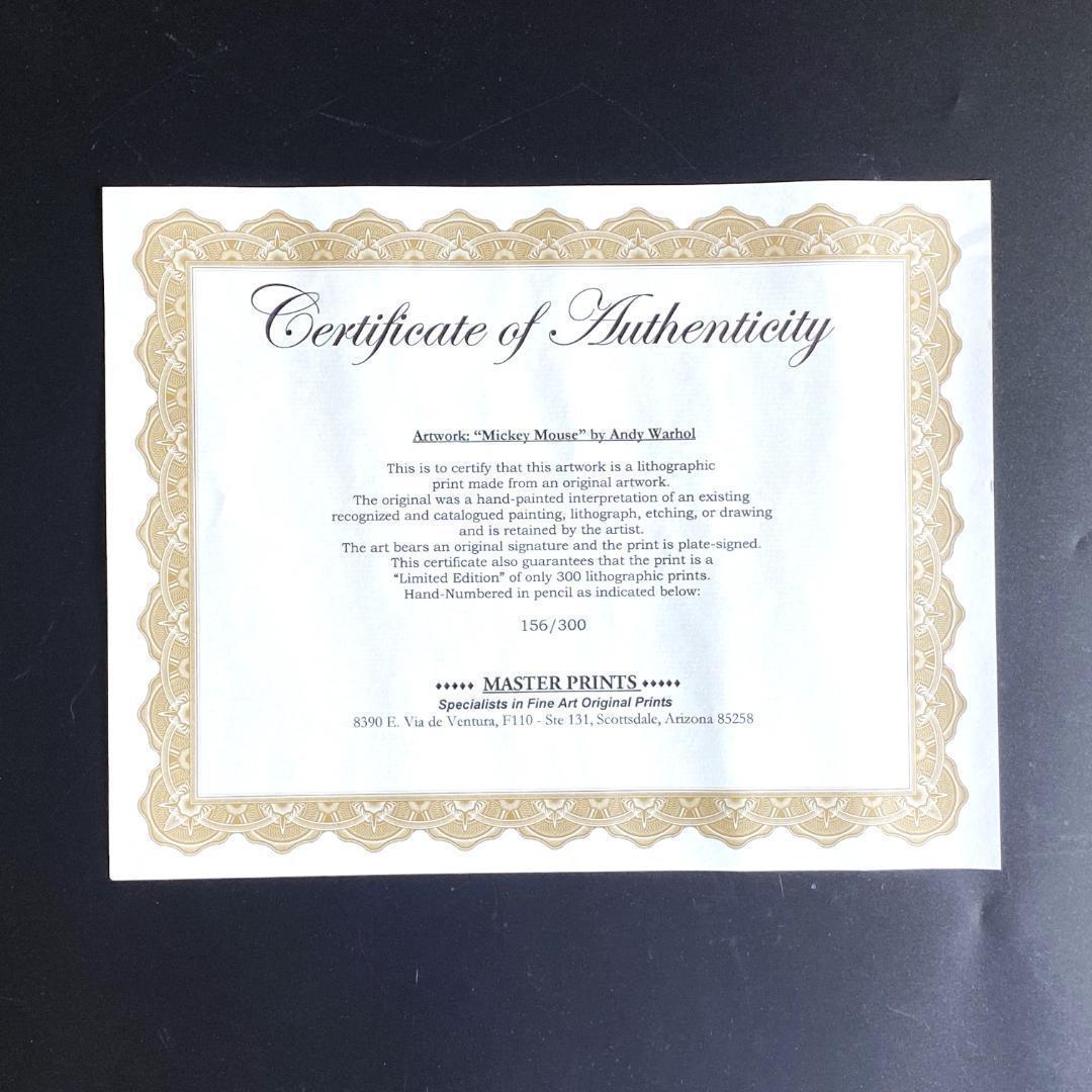 【美品】アンディ・ウォーホル　リトグラフ★ミッキーマウス 156/300