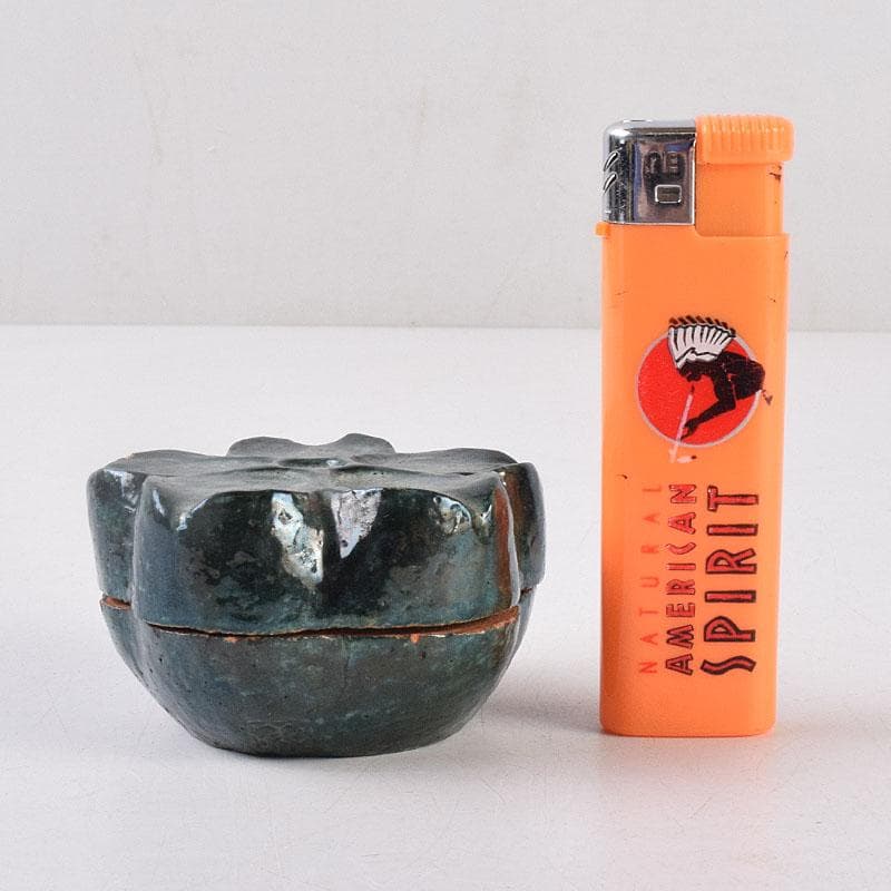 茶道具　色絵　桔梗形　香合　在銘　花押付時代箱　C　R9022