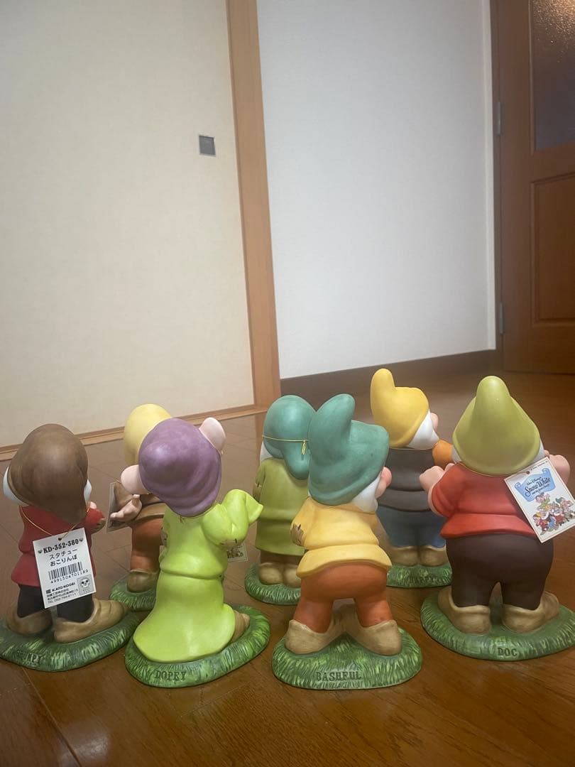 【希少】白雪姫 38cm7人の小人加藤工芸陶器置物 ガーデンオーナメント