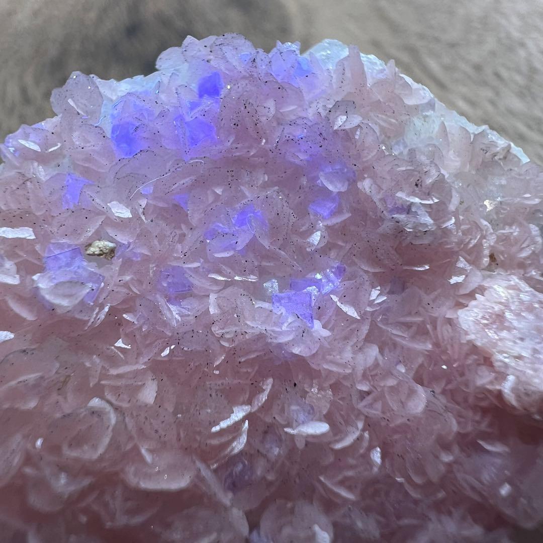 両面 ロードクロサイト フローライト 水晶 39 共生 鉱物 標本 原石