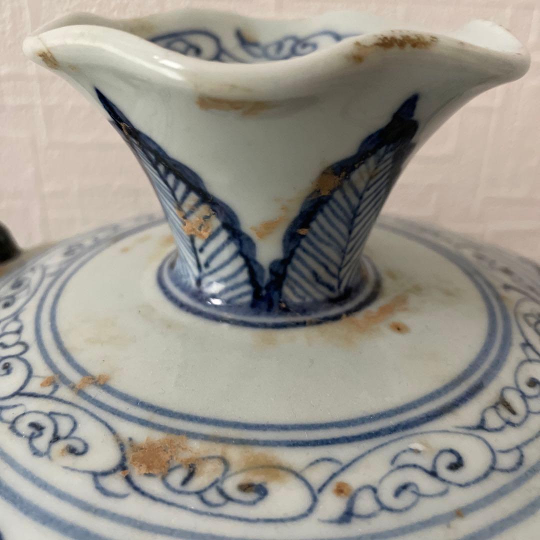 中国　明时代 青花 染付 雲龍紋 大壺 骨董古玩 陶芸古美術