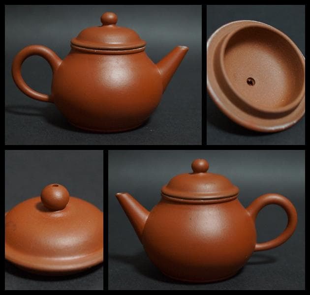 中国宜興紫砂 時代朱泥急須 単孔紫砂壺 朱泥 中国宜興在銘 煎茶道具★時代物★