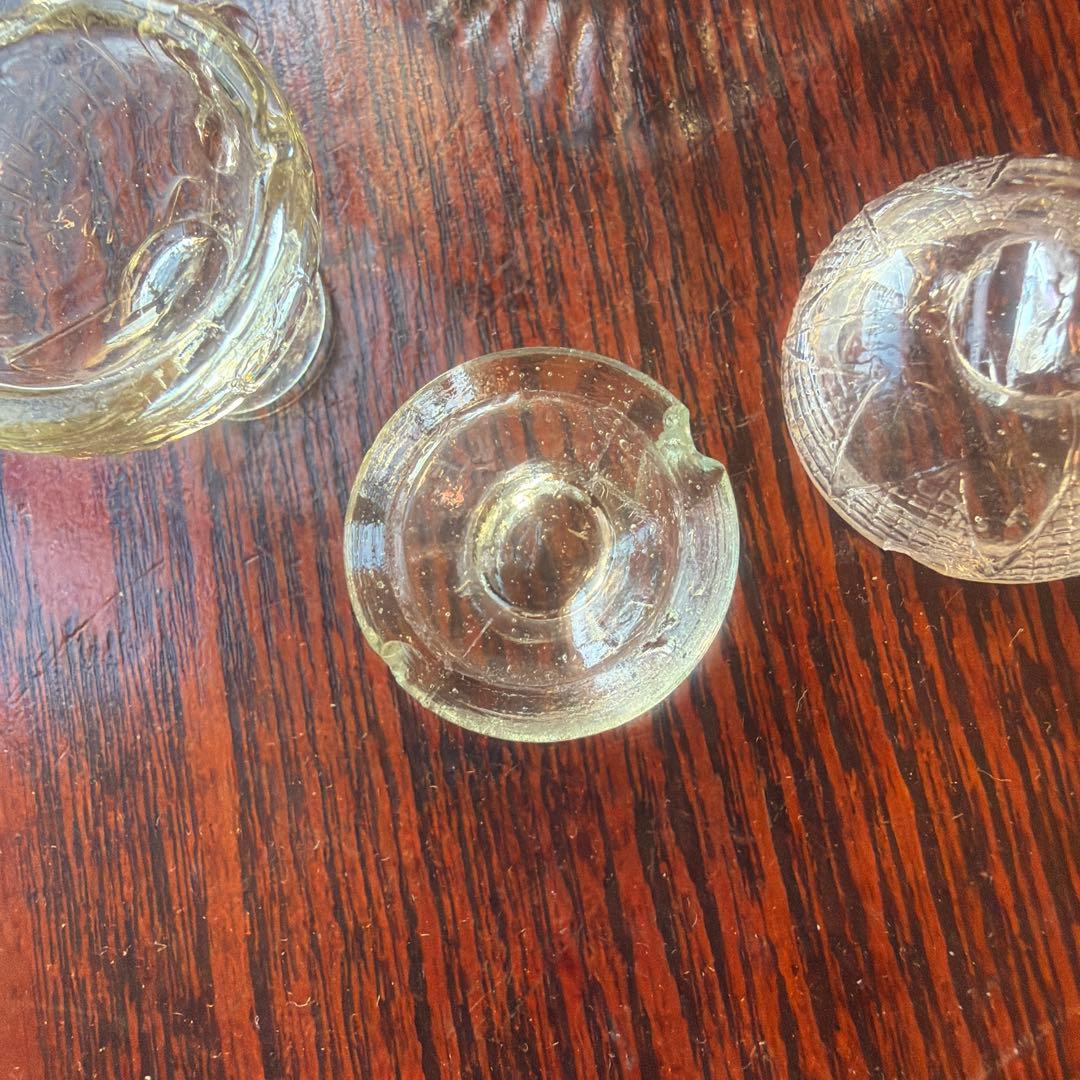 アンティーク ペロペロ ガラス 菱形 4点