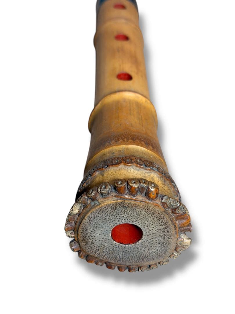 #尺八 一尺八寸管 在銘 5孔 2分割 和楽器 竹製　P-21