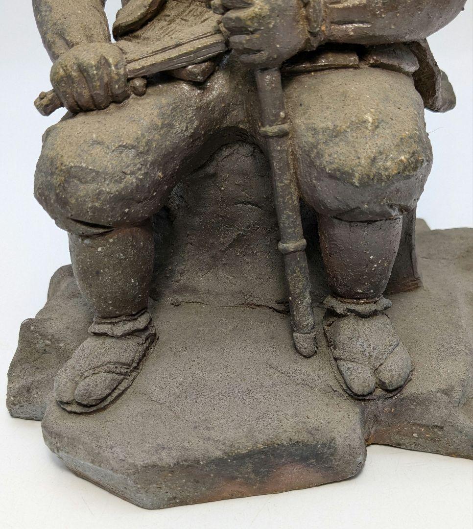 岡本碧山 備前焼 桃太郎像 陶像 細工物 置物 縁起物 陶器人形 インテリア