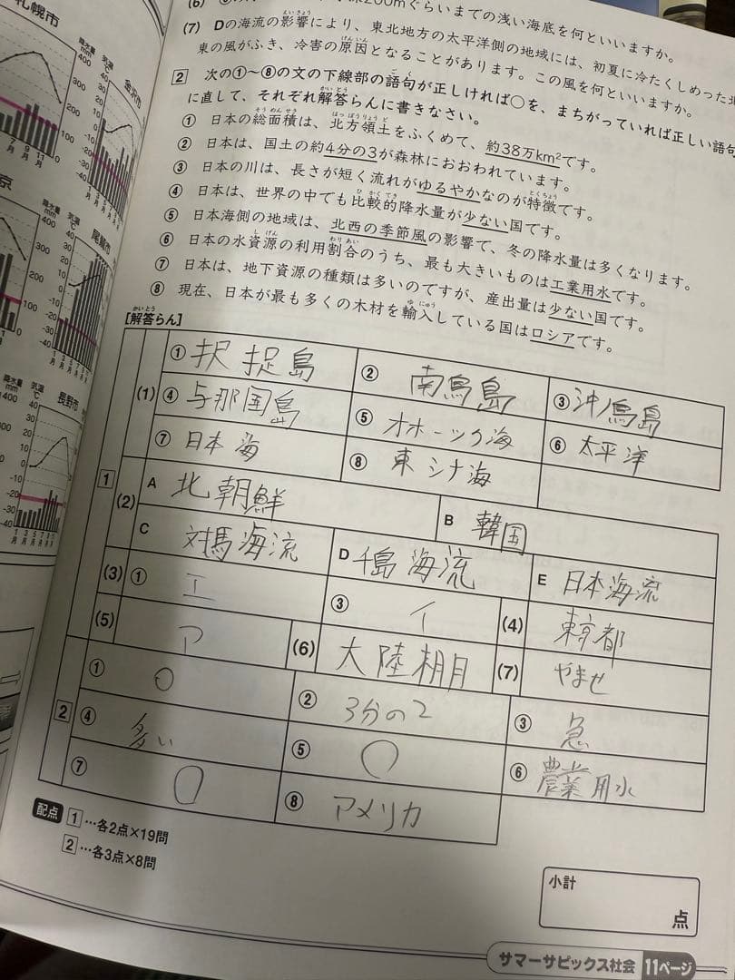 サピックスsapix5年　理科と社会　フルセット98冊　2022年版　一部未記入