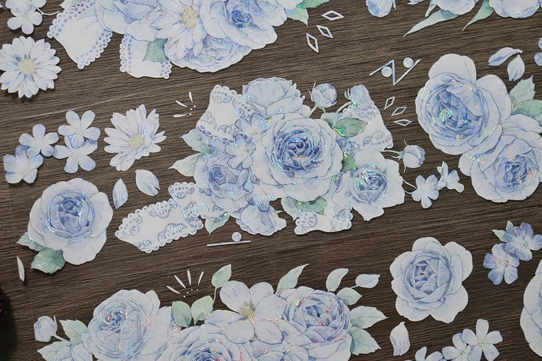 新品　椿山漫藍　PET貝殻光マスキングテープ　マステ