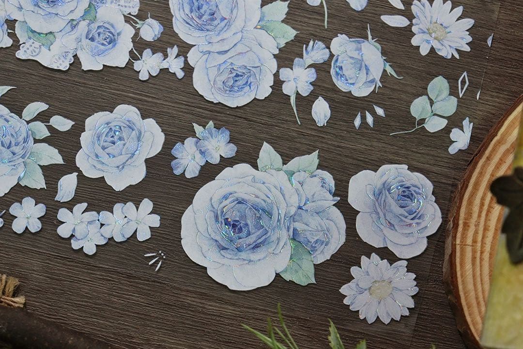 新品　椿山漫藍　PET貝殻光マスキングテープ　マステ