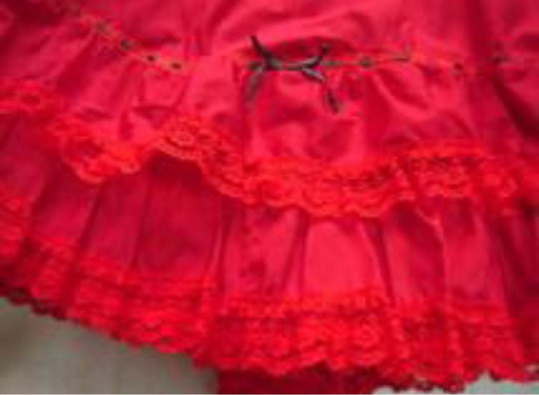 フラメンコ　社交ダンス　ペチコート　赤